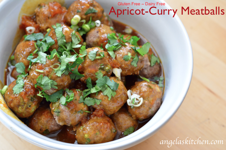 Gluten Free Dairy Free Apricot-Curry Meatballs