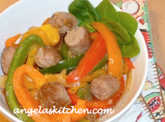 Gluten Free Dairy Free Sausage and Peppers wm