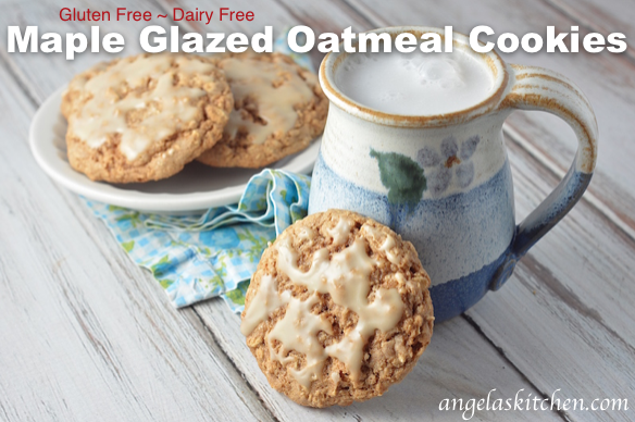 Gluten Free Dairy Free Maple Glazed Oatmeal Cookies