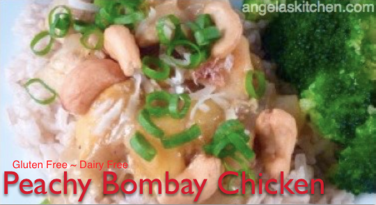 Peachy Bombay Chicken, Gluten Free Dairy Free